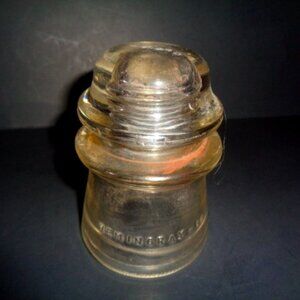 Antique 1950's Glass Insulator, 4" Tall By Hemingray